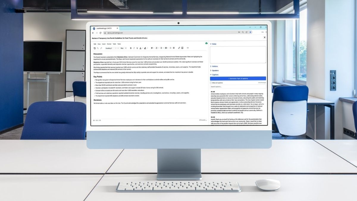 justmeetings ai generated meeting minutes